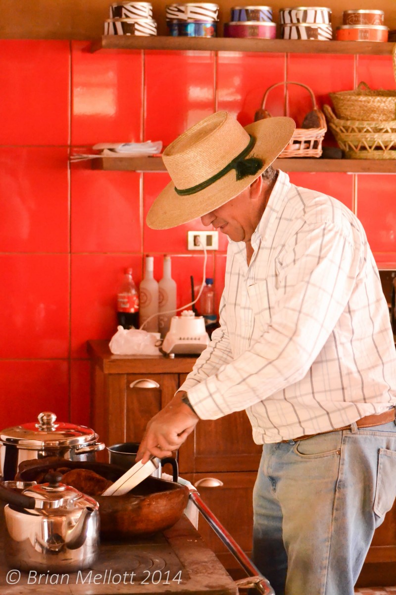Man in Red Kitchen, Vinedos de Alcohuaz, Elqui Valley, Coquimbo, Chile